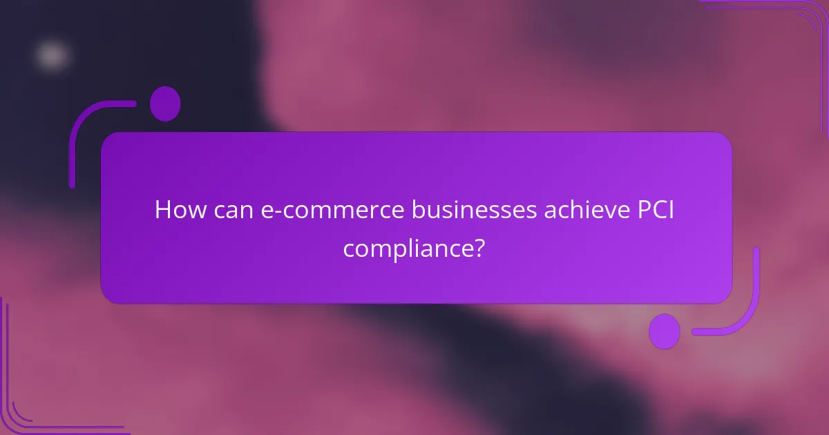 How can e-commerce businesses achieve PCI compliance?