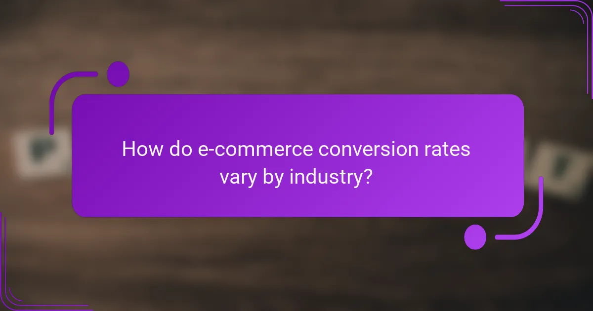 How do e-commerce conversion rates vary by industry?