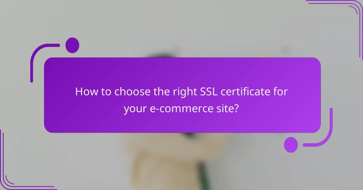 How to choose the right SSL certificate for your e-commerce site?