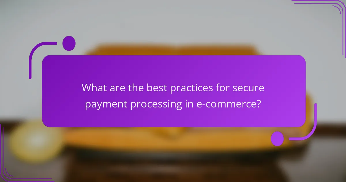 What are the best practices for secure payment processing in e-commerce?