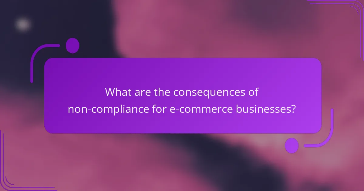 What are the consequences of non-compliance for e-commerce businesses?