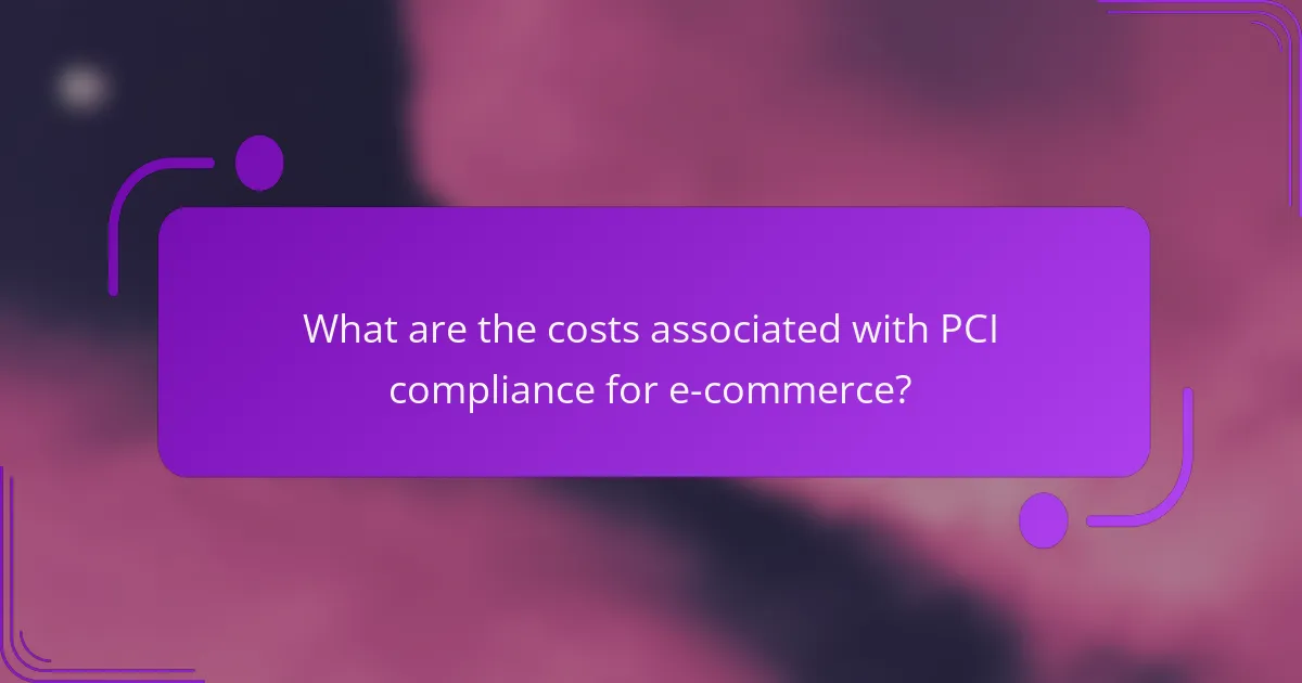 What are the costs associated with PCI compliance for e-commerce?