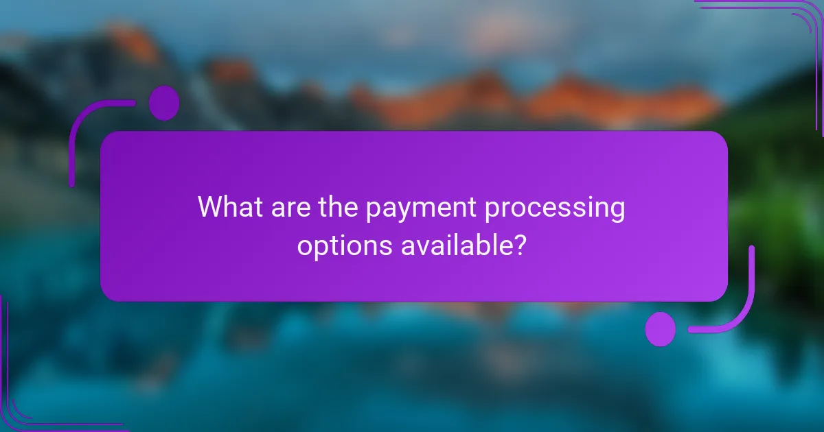 What are the payment processing options available?