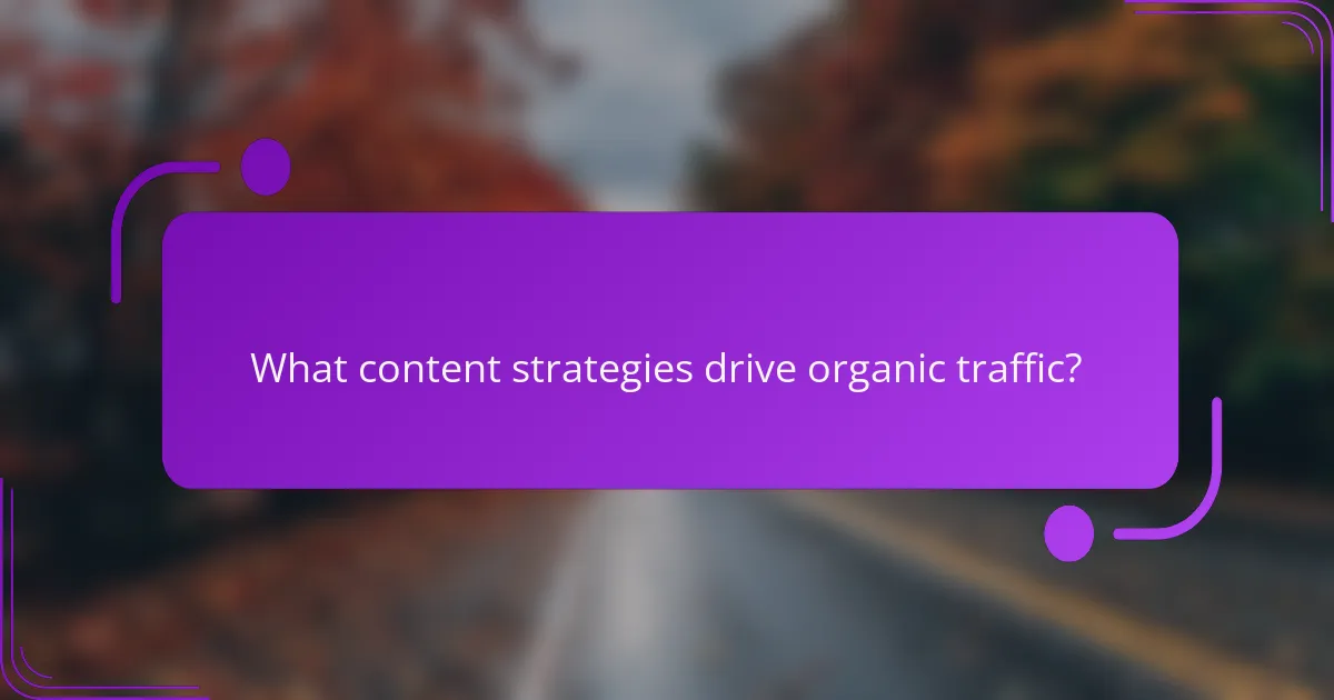 What content strategies drive organic traffic?