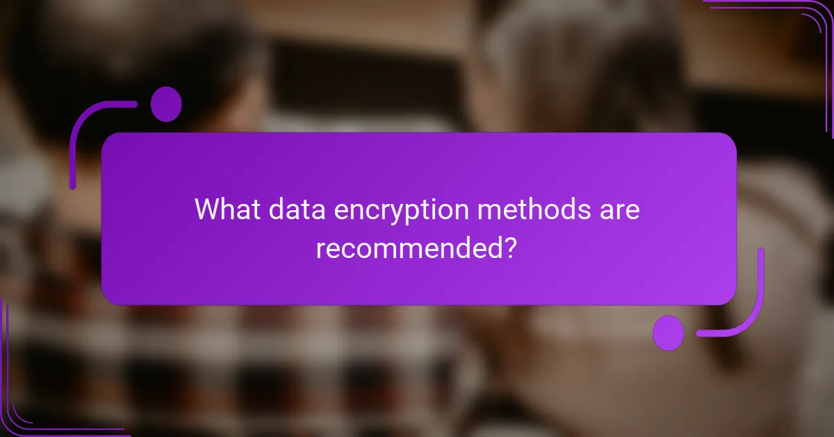 What data encryption methods are recommended?