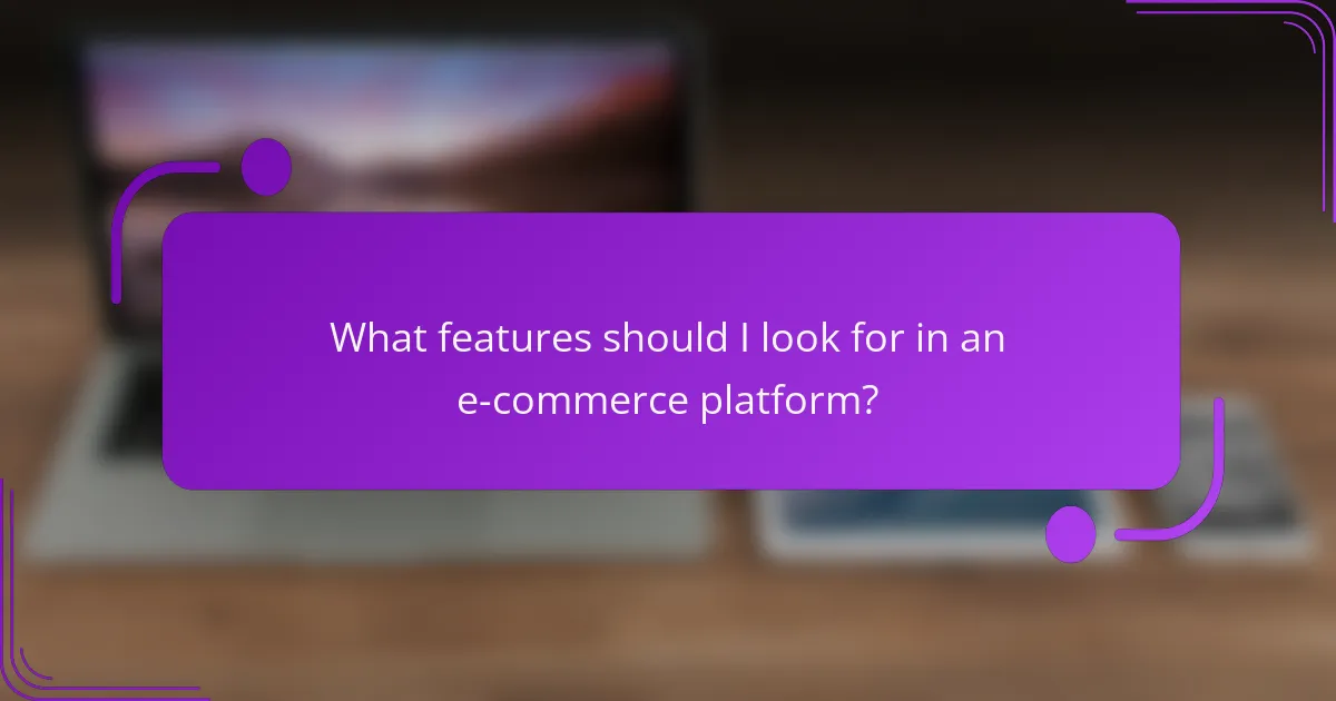 What features should I look for in an e-commerce platform?