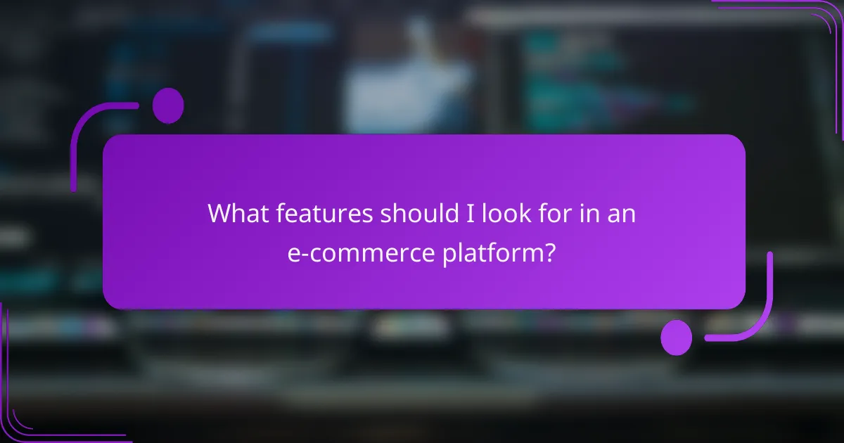 What features should I look for in an e-commerce platform?