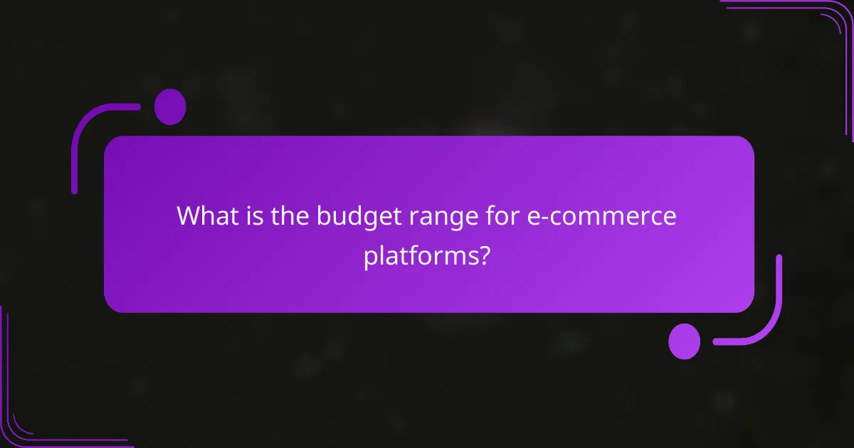 What is the budget range for e-commerce platforms?