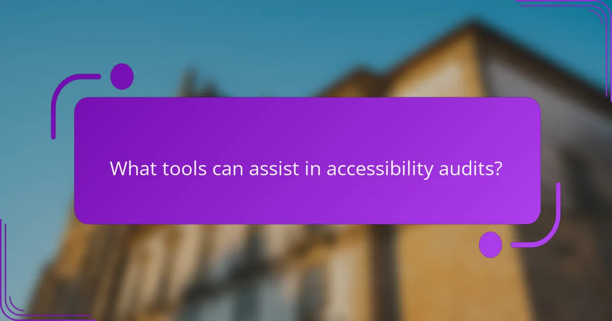 What tools can assist in accessibility audits?