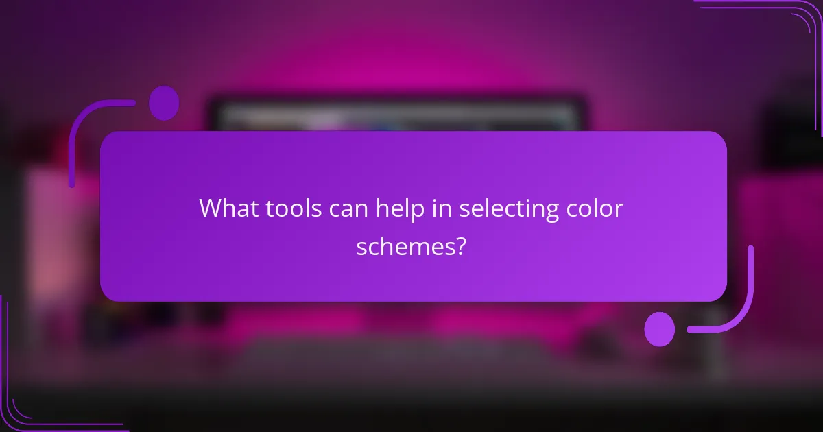 What tools can help in selecting color schemes?